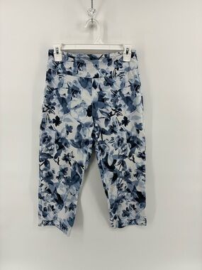 Joseph Ribkoff Navy & White Floral Crop Leggings